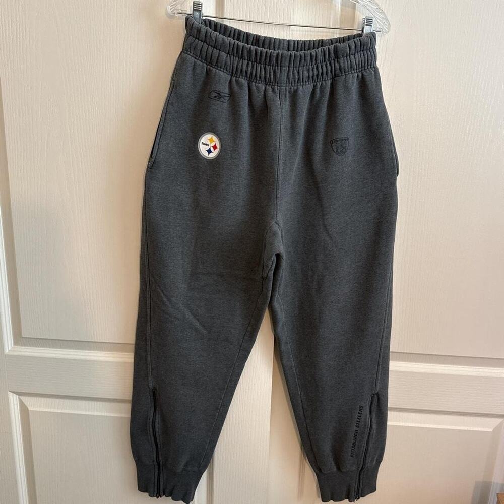 Vintage Grey Pittsburgh Steelers Reebok Heavyweight Sweatpants